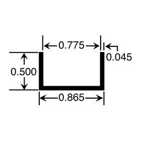 3/4in | Aluminum U Channel Moulding | ALU447 Series