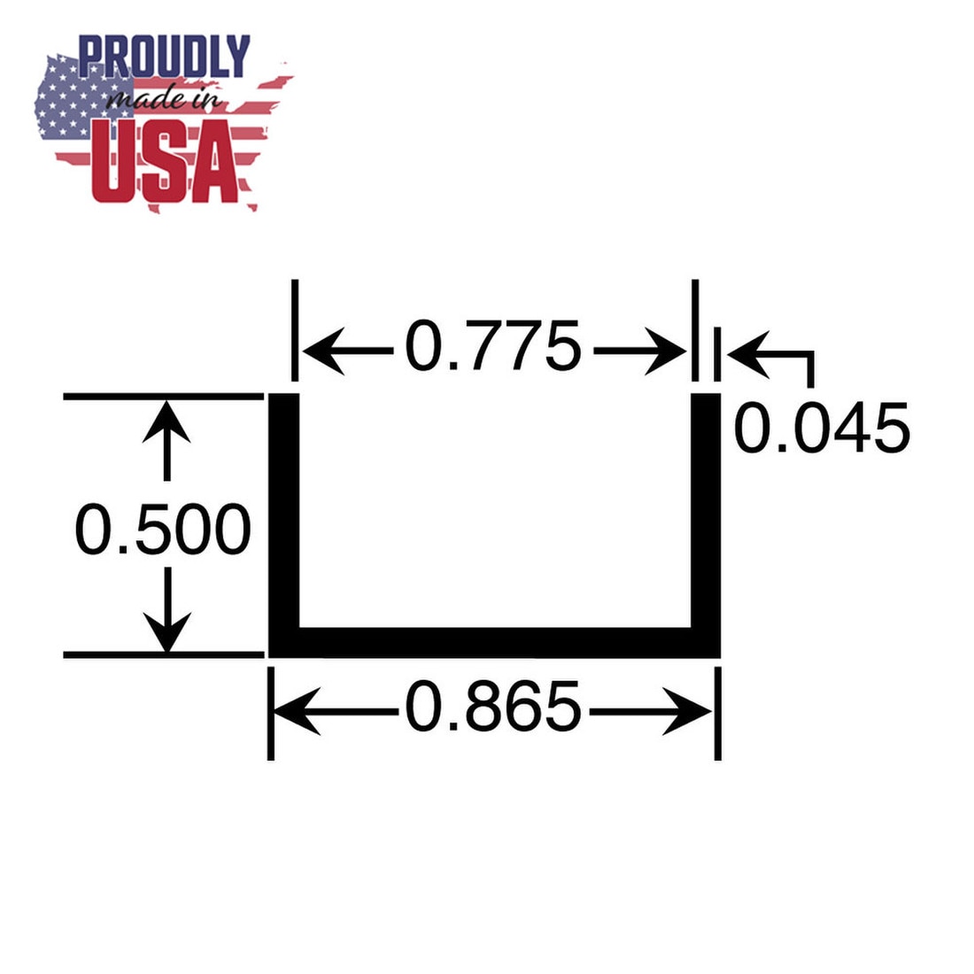3/4in | Aluminum U Channel Moulding | ALU447 Series