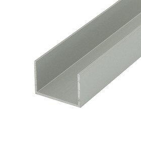 1in | Clear Anodized (Satin) Finish | Aluminum U Channel Moulding | 12ft Length | ALU448-S Series
