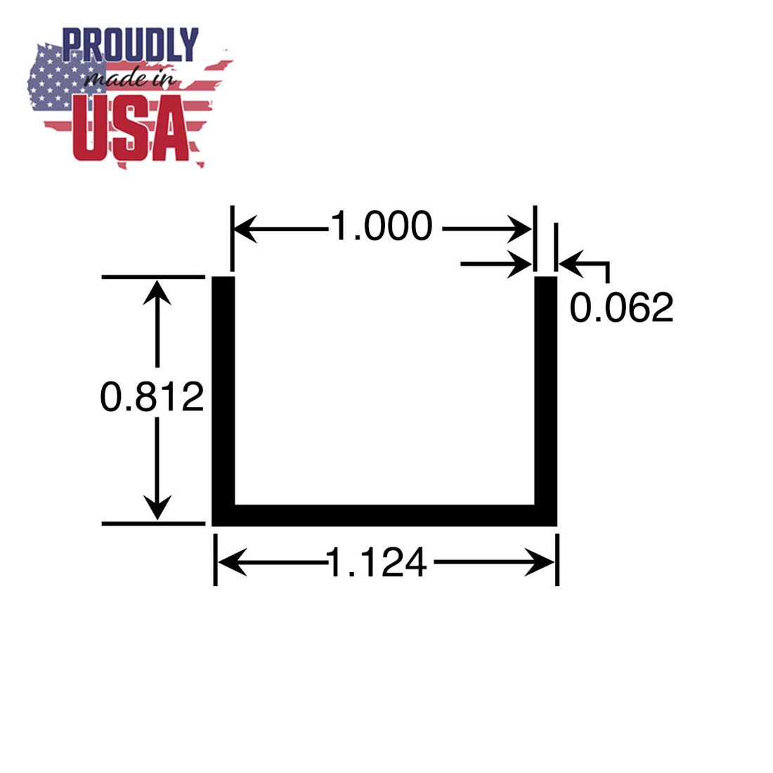1in | Aluminum U Channel Moulding | ALU448 Series