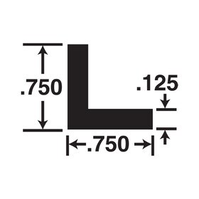 3/4in x 3/4in x 1/8in Thick | Mill Finish Aluminum Even Leg | 90° Angle Moulding