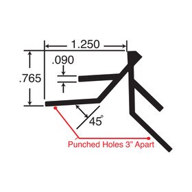 3/4in Clear Anodized (Satin) Finish Aluminum | 135 Degree Outside Corner Channel