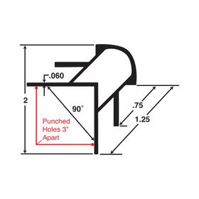 3/4in Clear Anodized (Satin) Finish Aluminum | 90 Degree Outside Corner Channel | ALU5163 Series