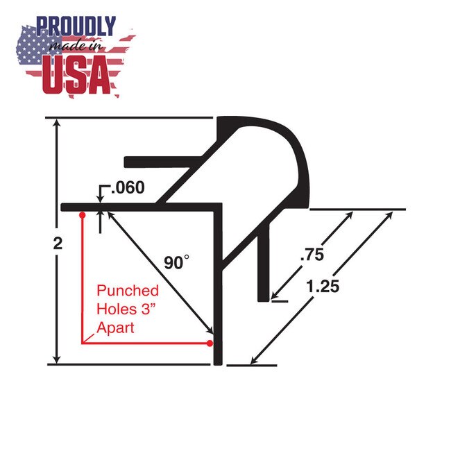 Aluminum Corner Channel Molding 3/4in