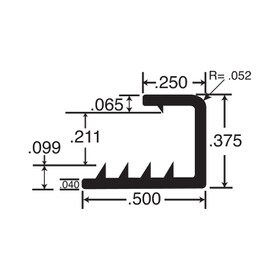 7/32in to 1/4in Clear Anodized (Satin) Finish | Aluminum Cap Moulding