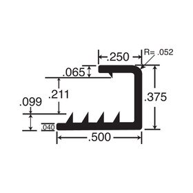7/32in to 1/4in Clear Anodized (Satin) Finish | Aluminum Cap Moulding