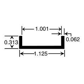 1in | Aluminum U Channel Moulding | ALU557 Series