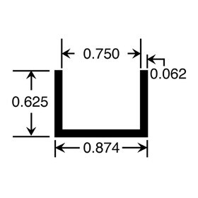 3/4in | Aluminum U Channel Moulding