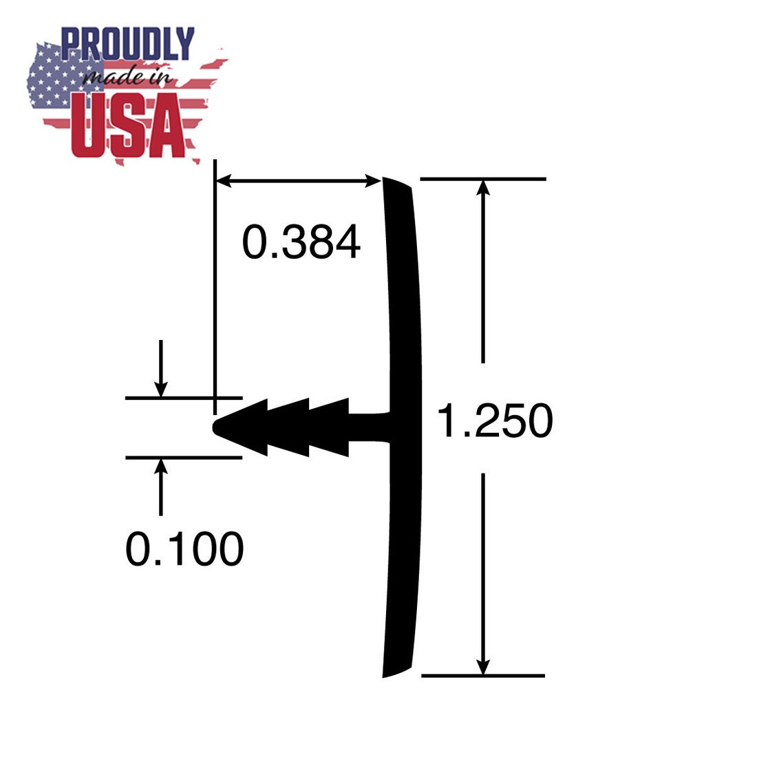 1-1/4in Flat Aluminum | Center Barb Tee Moulding