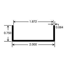 1-7/8in | Aluminum U Channel Moulding