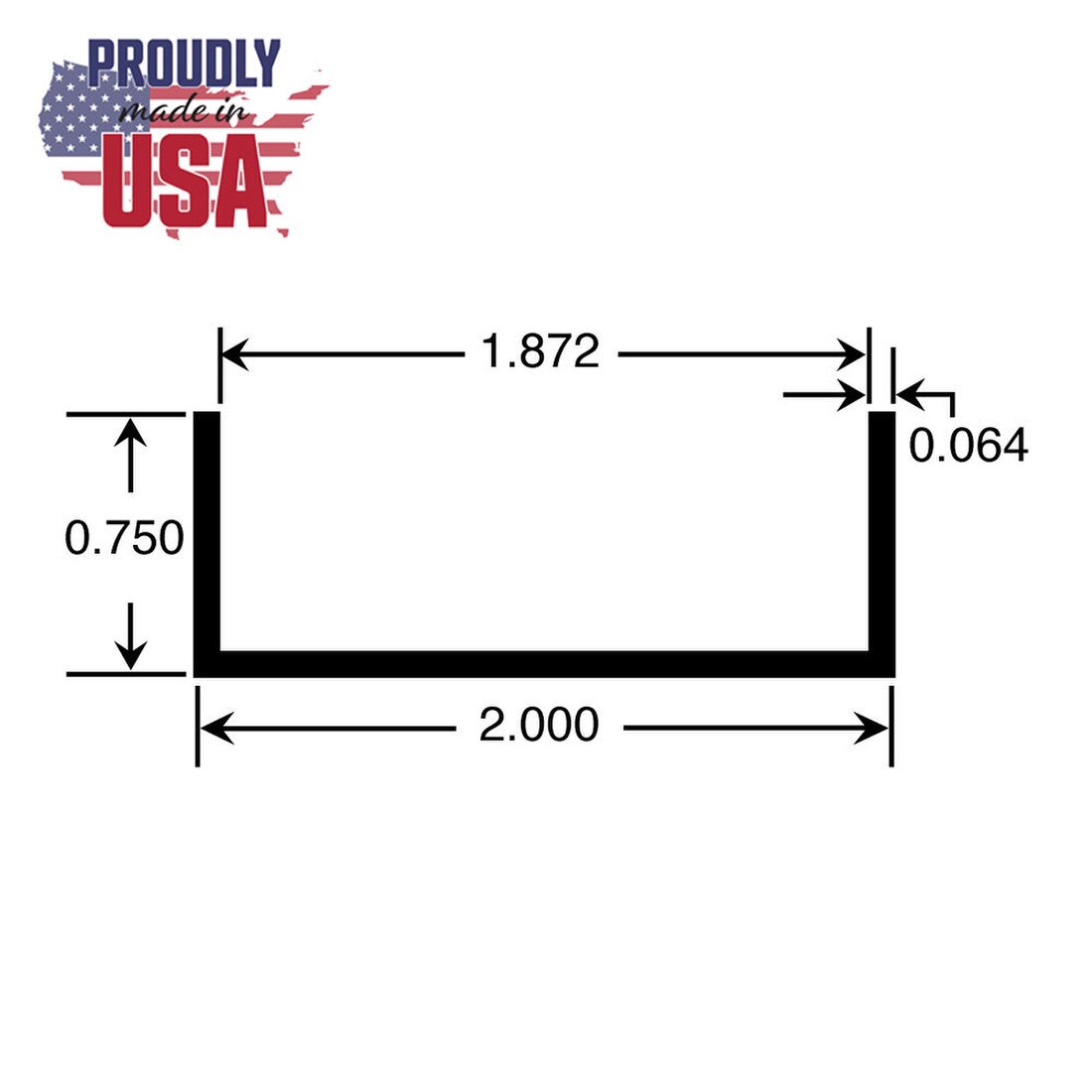 1-7/8in | Aluminum U Channel Moulding