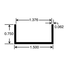 1-3/8in | Aluminum U Channel Moulding