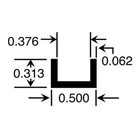 3/8in | Aluminum U Channel Moulding