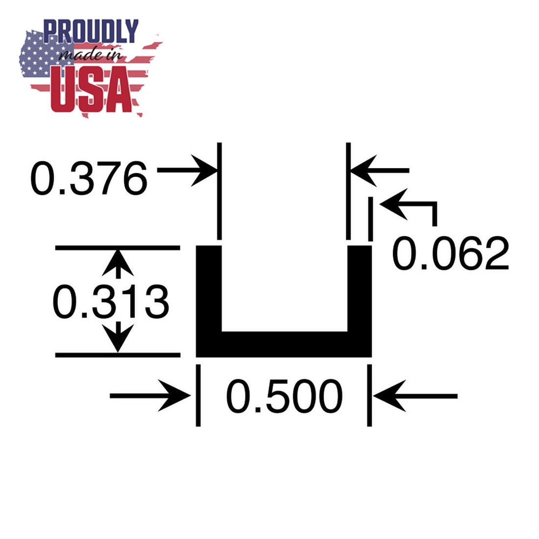 3/8in | Aluminum U Channel Moulding