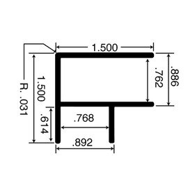 3/4in Clear Anodized (Satin) Finish Aluminum | 90 Degree 2 Way Corner Corner Channel