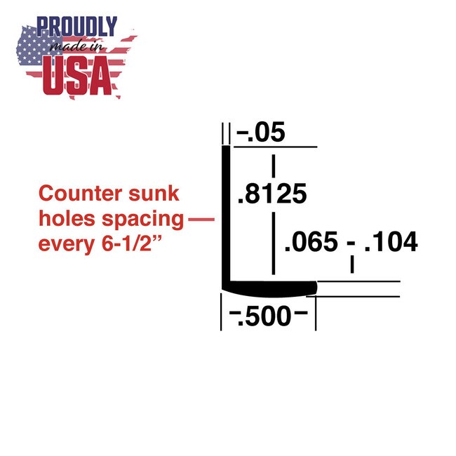 1/2in Aluminum | Cove Moulding With Holes