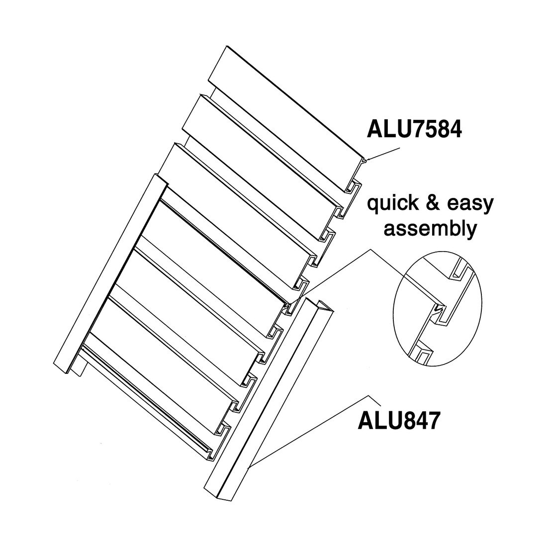 5in W | Aluminum Slatwall Panel