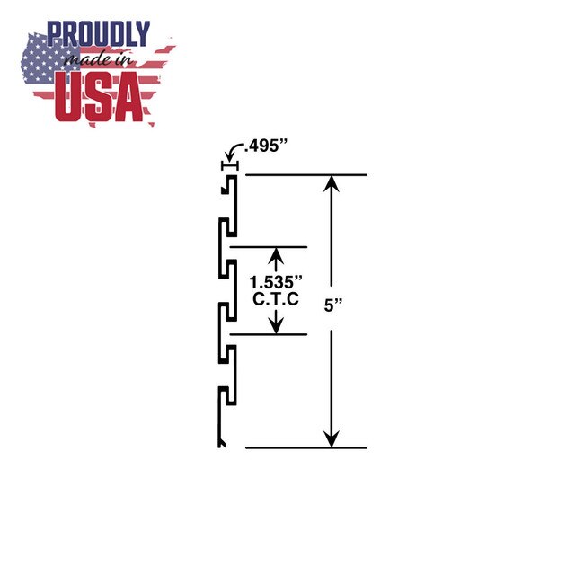 Aluminum Slatwall Panel 5in W ALU7584