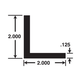 2in x 2in x 1/8in Thick | Mill Finish Aluminum Even Leg | 90° Angle Moulding