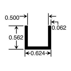 1/2in | Aluminum U Channel Moulding