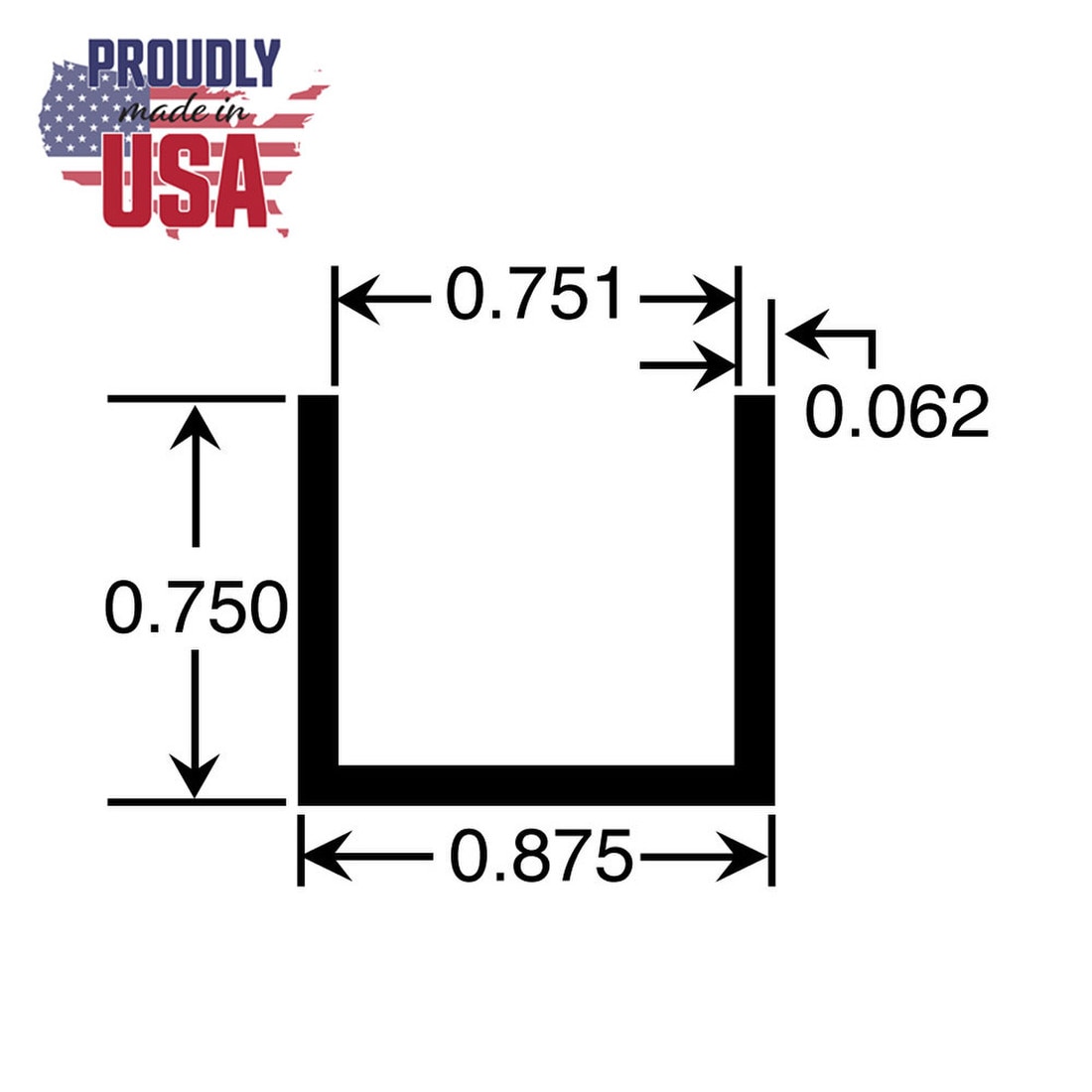 3/4in | Aluminum U Channel Moulding | ALU947 Series