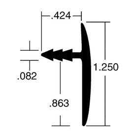 1-1/4in Flat Aluminum | Offset Barb Tee Moulding