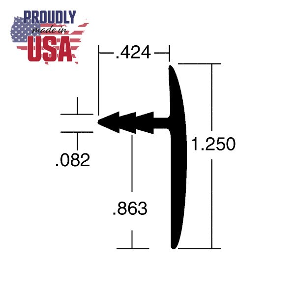 1-1/4in Flat Aluminum | Offset Barb Tee Moulding