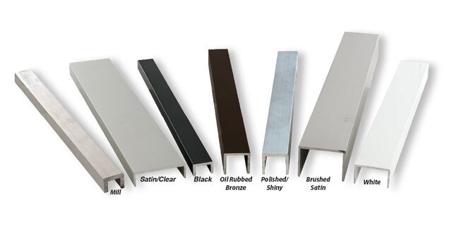 5/8in | Clear Anodized (Satin) Finish | Aluminum No Bow Shelf U Channel Moulding