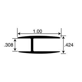 1/4in to 9/32in Clear Anodized (Satin) Finish | Aluminum Divider Moulding
