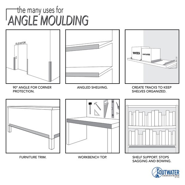 1/2in x 1/2in x 1/16in Thick | Mill Finish Aluminum Even Leg | 90° Angle Moulding