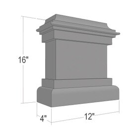 16" High x 4" Deep x 12" Wide American Series Acrocore EPS Pilaster
