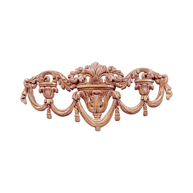 15-3/4" Wide x 7-1/4" High Primed White Polyurethane Large Cartouche Applique