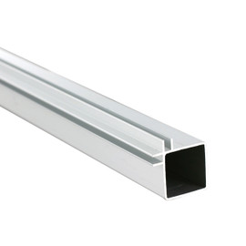 1in Sq Panel Connector Tubing | Clear Anodized Aluminum | Double Channel Fits 1/8in Panels | 8ft Length
