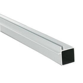 1" Square Flange&nbsp;Clear Anodized&nbsp;Single Channel Aluminum Tubing&nbsp;for 1/8" Panel&nbsp;8' Length