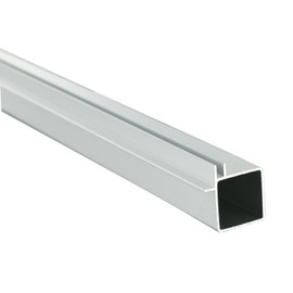 1" Square Flange Clear Anodized Single Channel Aluminum Tubing for 1/8" Panel 8' Length