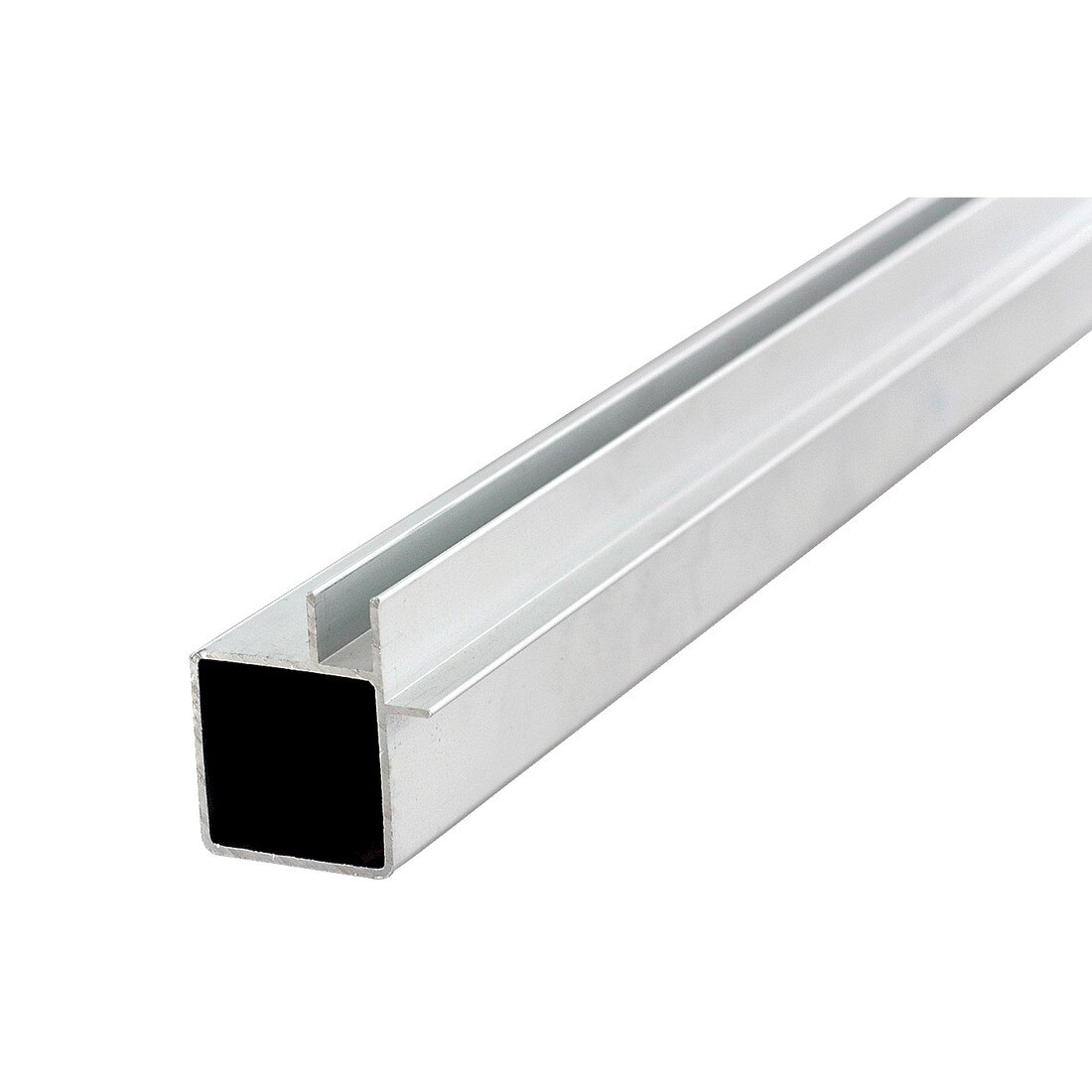 1" Square Flange&nbsp;Clear Anodized&nbsp;Single Channel Aluminum Tubing&nbsp;for 1/4" Panel&nbsp;8' Length