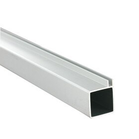 1in Sq Panel Connector Tubing | Clear Anodized Aluminum | Single Channel Fits 1/8in Panels | 8ft Length