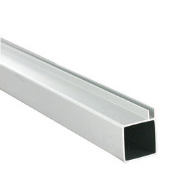 1in Sq Panel Connector Tubing | Clear Anodized Aluminum | Single Channel Fits 1/8in Panels | 8ft Length