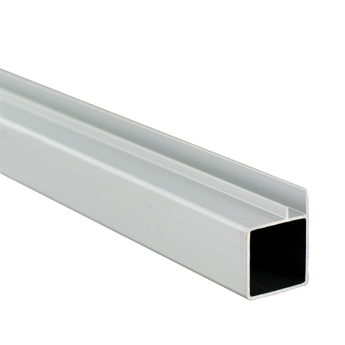 1" Square Flange&nbsp;Clear Anodized&nbsp;Single Channel Aluminum Tubing&nbsp;for 1/4" Panel&nbsp;8' Length