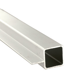 1in Sq | Panel Connector Tubing with 5/8in Flange | Aluminum | 8ft Length