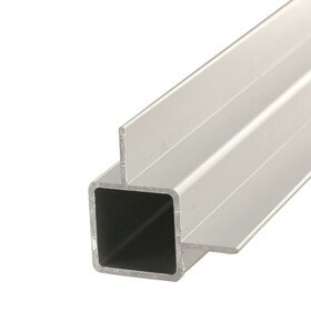 1in Sq | 90 Degree Aluminum Tubing with 5/8in Flange | 8ft Length