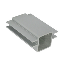 1in Sq | Panel Connector Tubing | Aluminum | Double Channel Fits 1/4in Panels | 8ft Length