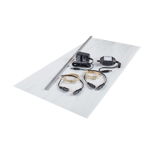 1' x 2' Brite Light LED Back Light Sheet Kit | Includes 2' of LED Ribbon | 2' of Aluminum Channel | One Power Supply