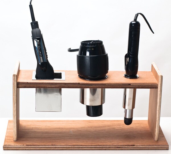 Brushed Stainless Steel Flat Iron Holder