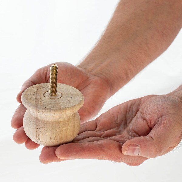 2in H x 2-1/2in Dia | Unfinished Solid Hardwood | Bun Foot Leg | BUN01 Series