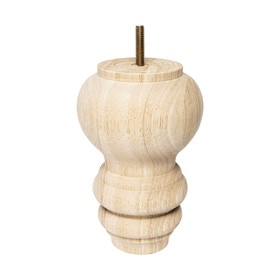 6in H x 4in Dia | Solid Hardwood | Sofa and Chair Bun Foot Leg | BUN14-6 Series