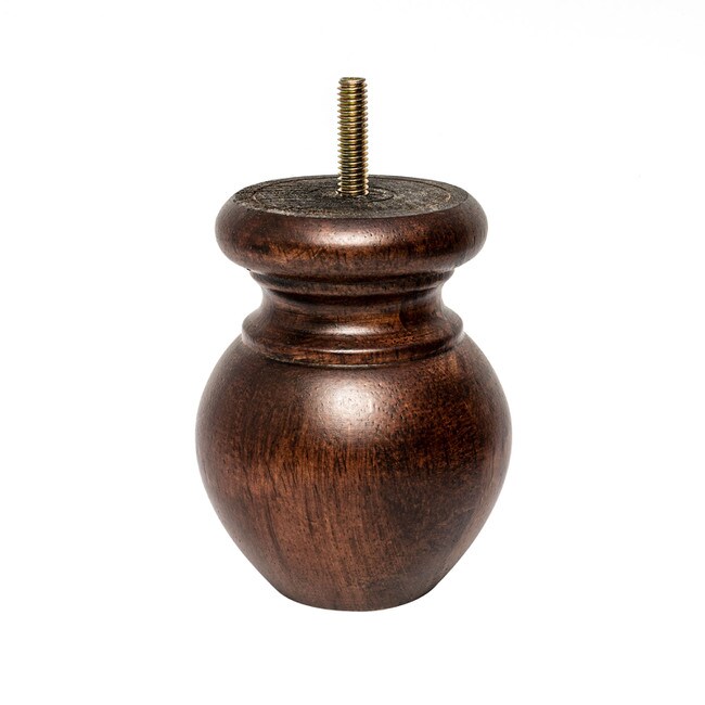 4in H x 3-1/8in Dia | Solid Hardwood | Bun Foot Leg