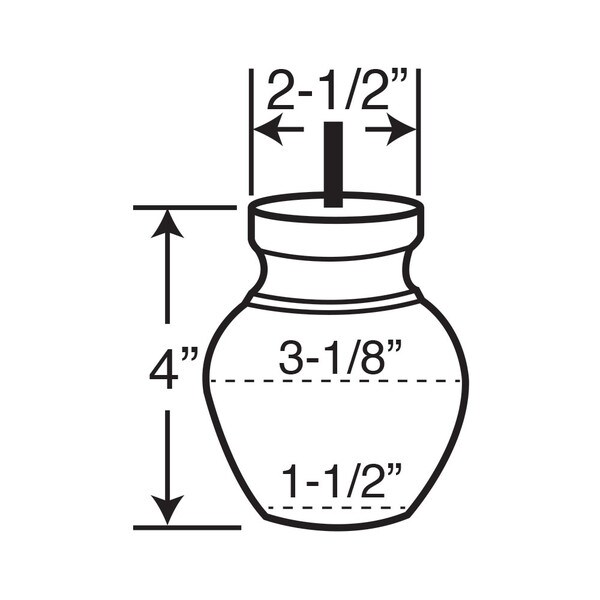 4in H x 3-1/8in Dia | Solid Hardwood | Bun Foot Leg