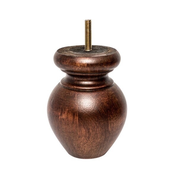 4-1/2in H x 3-1/4in Dia | Solid Hardwood | Bun Foot Leg
