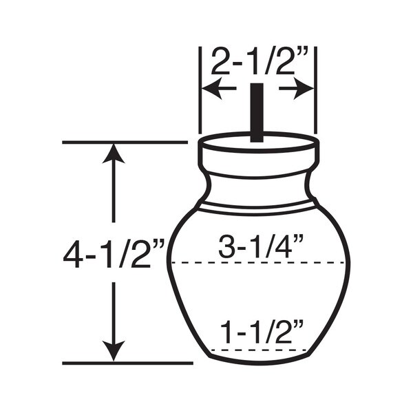 4-1/2in H x 3-1/4in Dia | Solid Hardwood | Bun Foot Leg